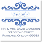 Name Doodles - Square Address Labels/Stickers (Richmond Blue)